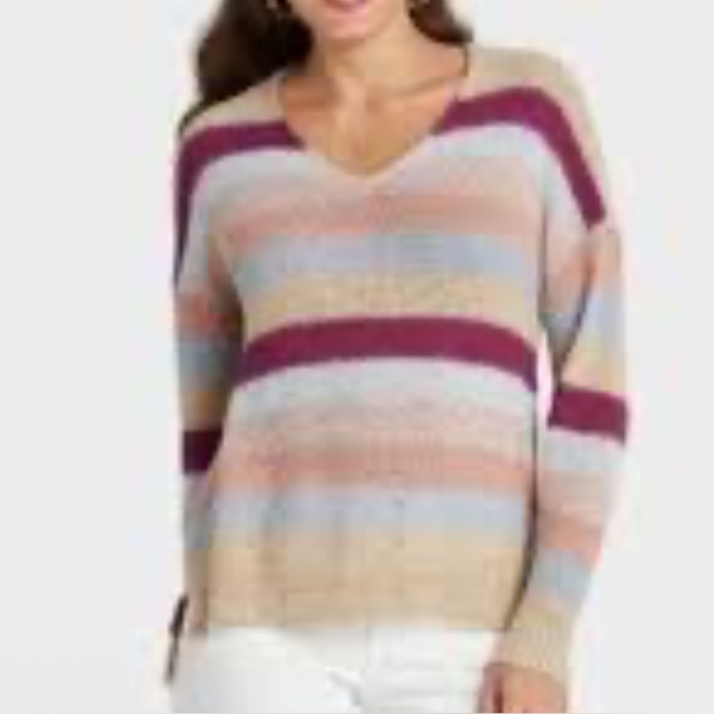 Knox Rose Striped Knit Sweater - Large